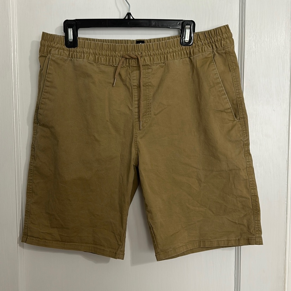 Volcom Khaki Drawstring Shorts Size Large - image 1